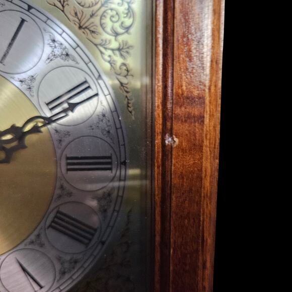 Howard Miller Mantel Clock 612-481 Quartz Brass Handle No Chimes Wood Case USA - Picture 7 of 9